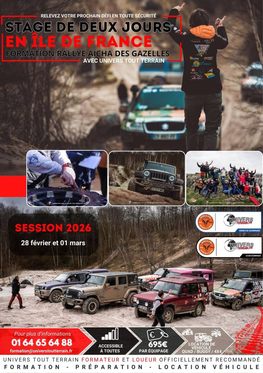 Stage tout-terrain pour préparer le Rallye Aïcha des Gazelles – 28 février au 1er mars 2026